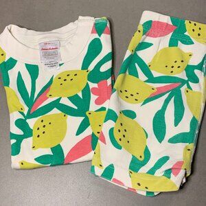 Hanna Andersson Organic Cotton Short Pajama Set – Lemon Print (Size 4)